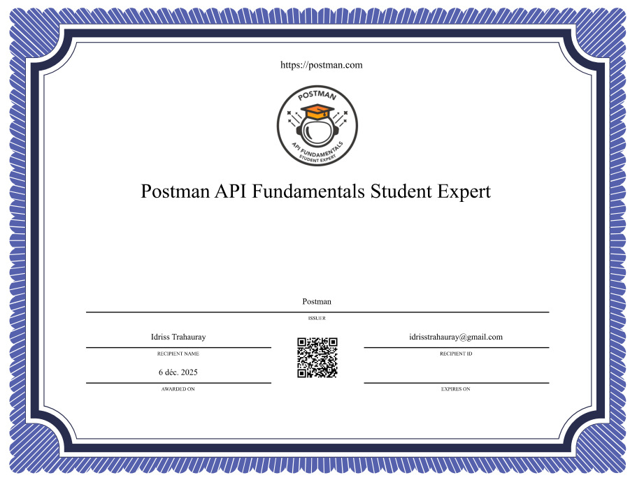 API Fundamentals Student Expert (Postman Expert)